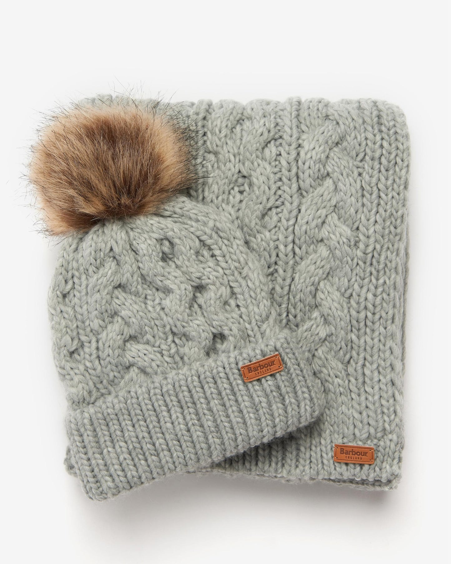 Barbour Penshaw Womens Beanie/Scarf - Grey