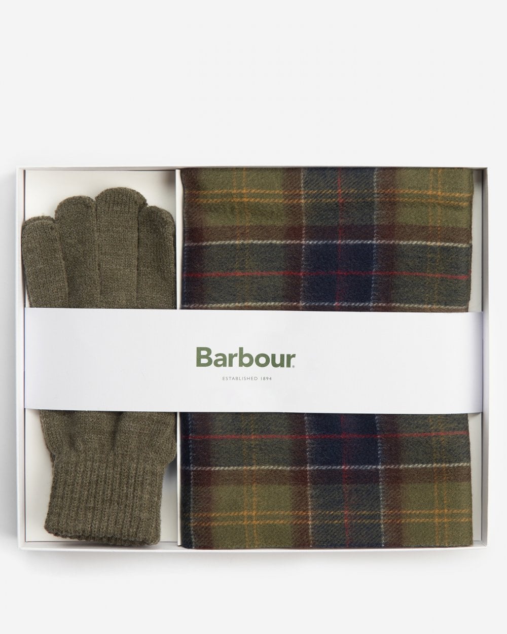 Barbour Tartan Mens Scarf & Glove Gift Set