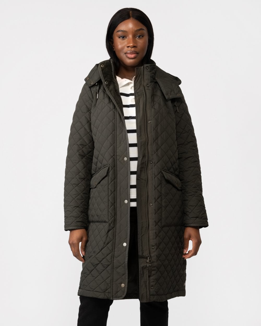 Joules Chatham Womens Hooded Diamond Quilt Coat 223331