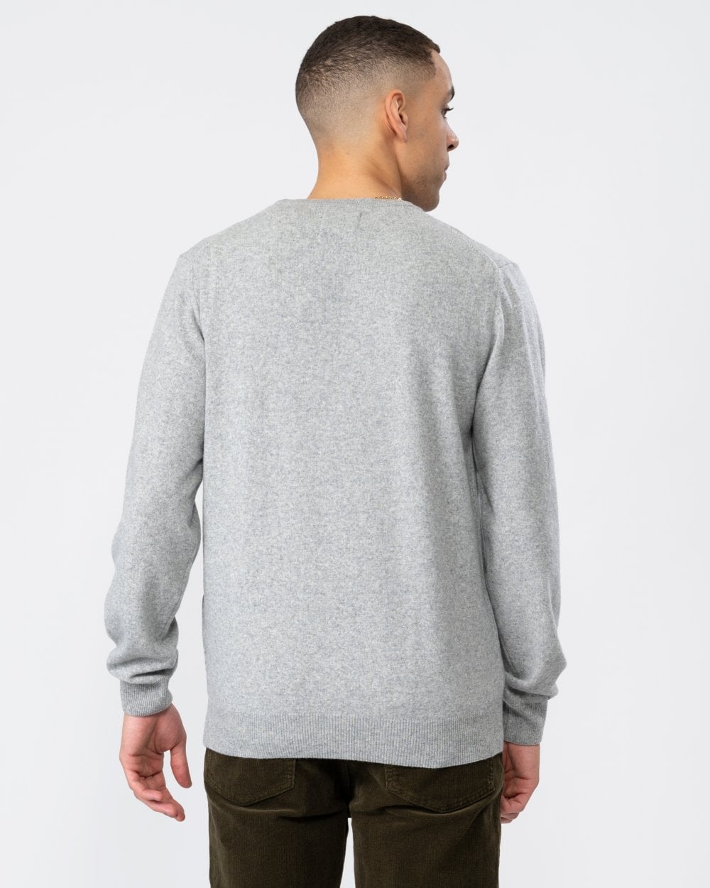GANT Mens Superfine Lambswool Crew Neck Jumper - 93 Grey Melange