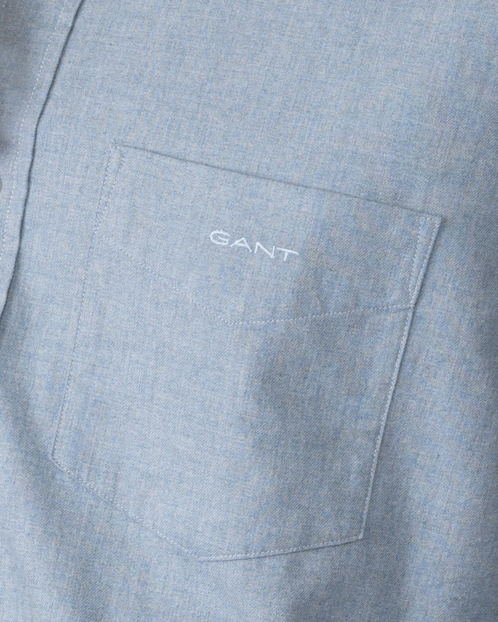 GANT Mens Regular Fit Flannel Melange Shirt - 464 Salty Sea