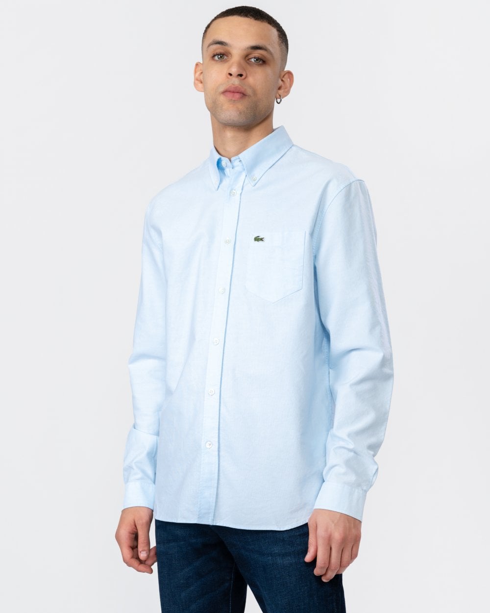 Lacoste Mens Casual Long Sleeve Woven Shirt - Blue F6Z