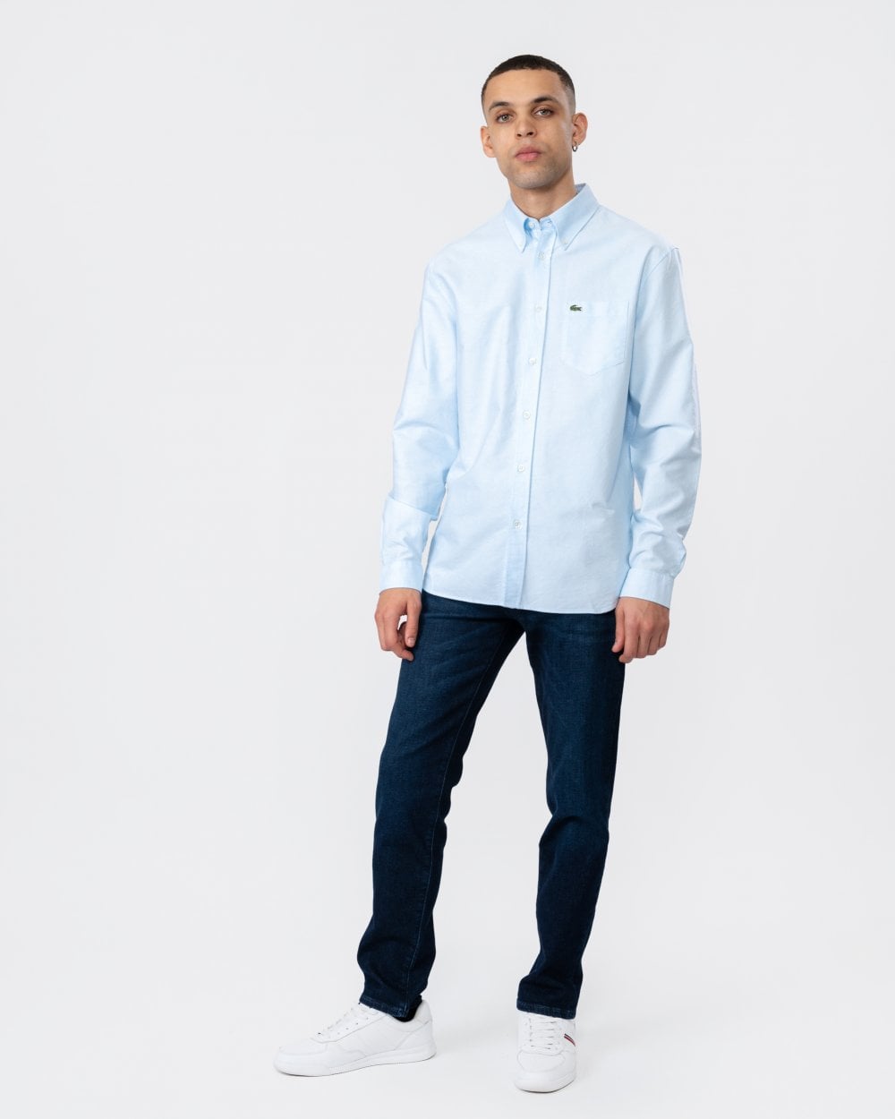 Lacoste Mens Casual Long Sleeve Woven Shirt - Blue F6Z