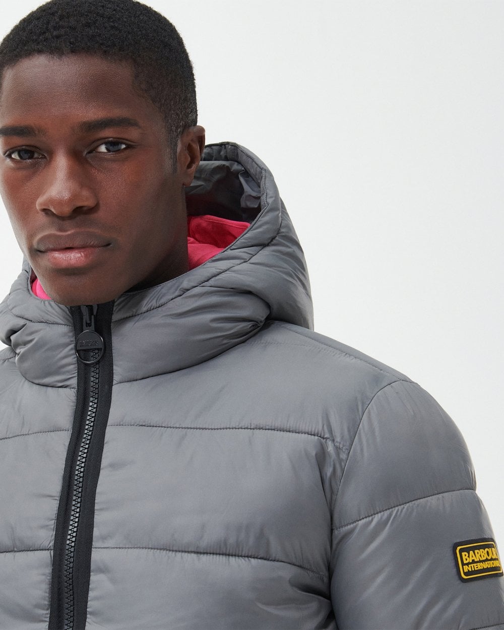 Barbour International Legacy Bobber Mens Zip Through - Slate Grey