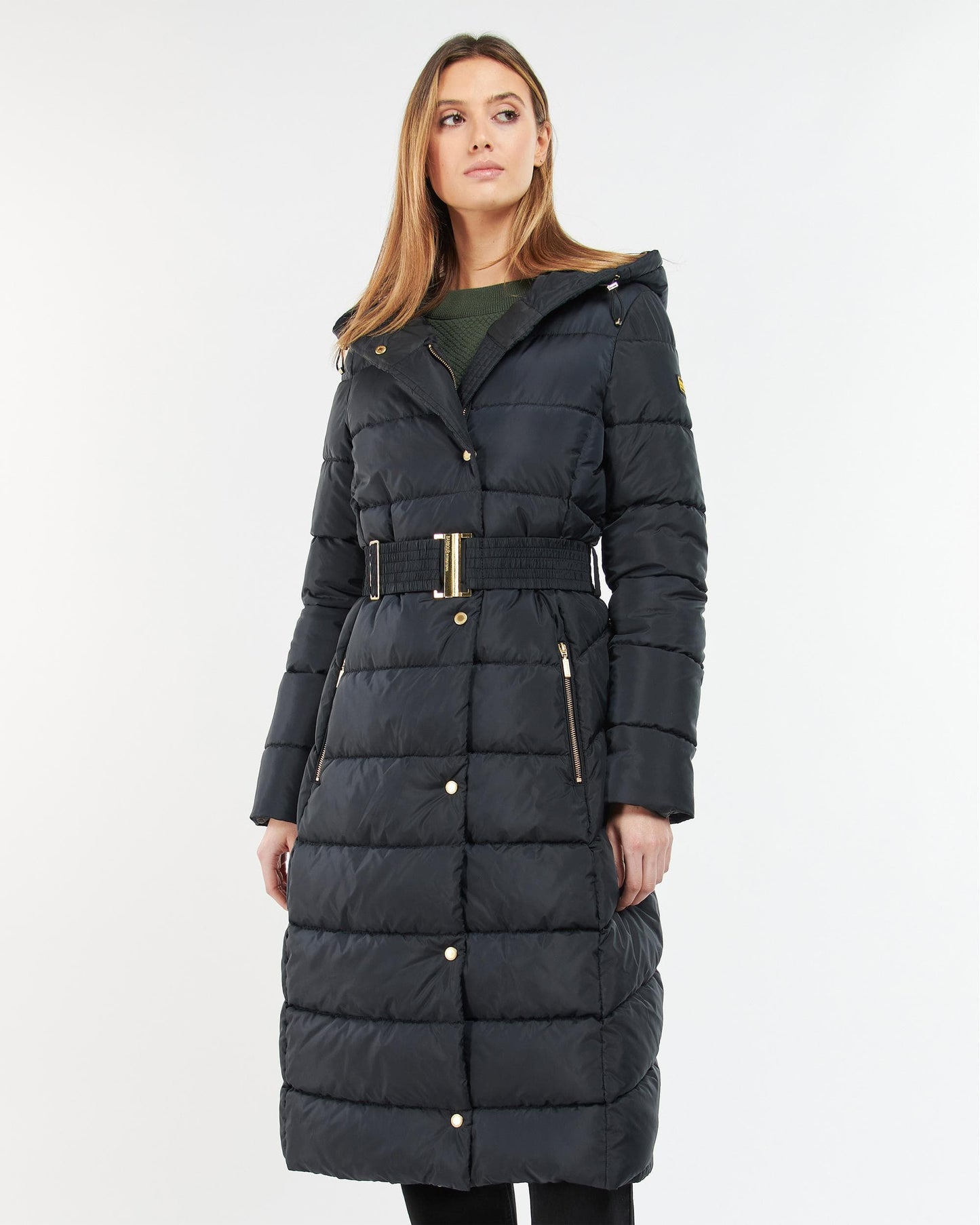 Barbour International Track Line Womens Long Quilted Jacket