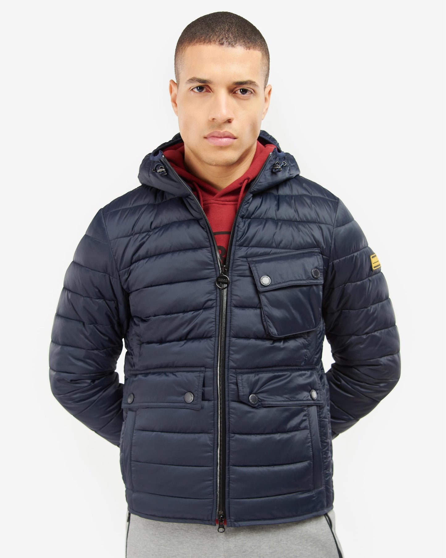 Barbour International Racer Ouston Mens Hooded Quilted Jacket