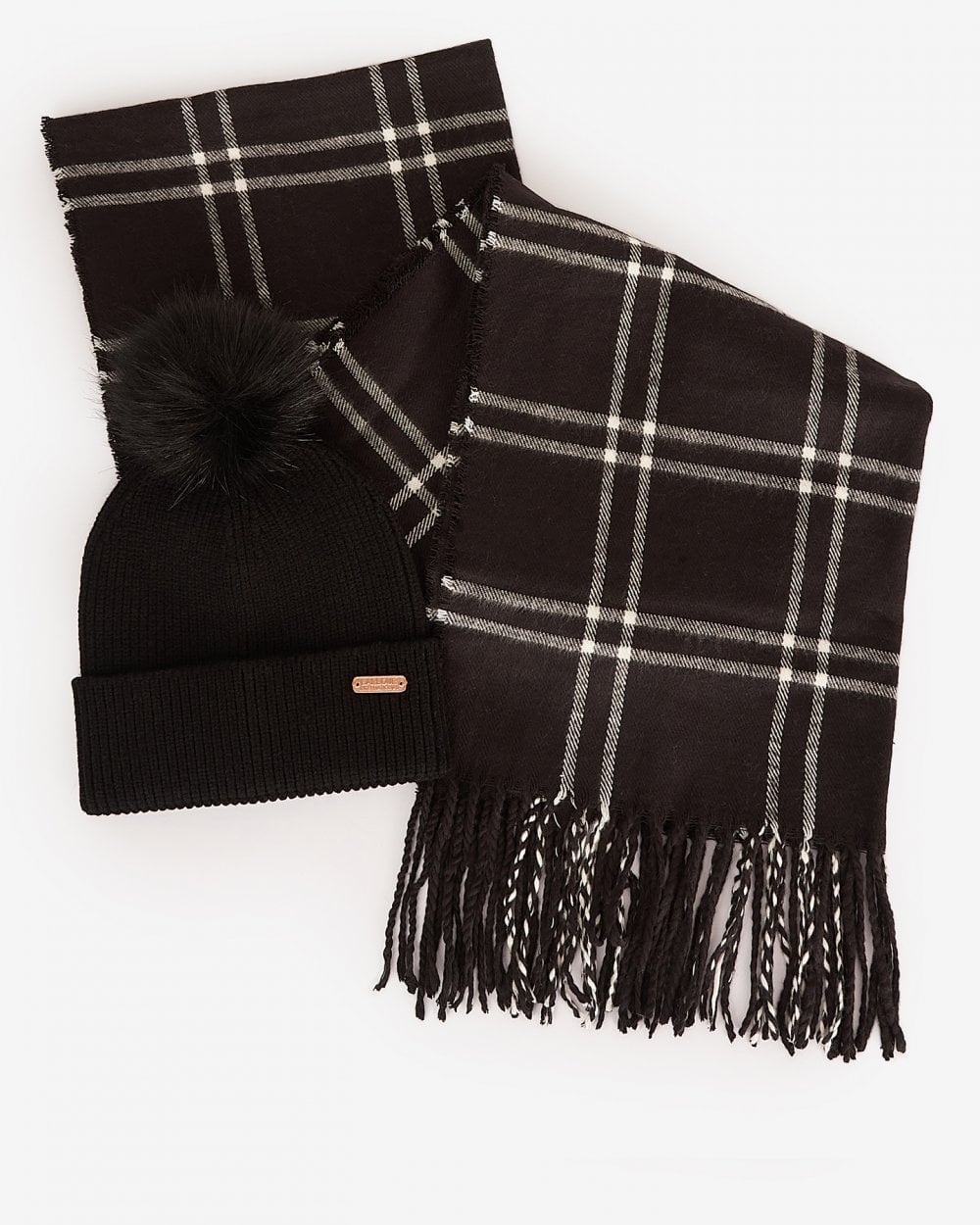 Barbour International Womens Mallory Beanie & Windowpane Wrap