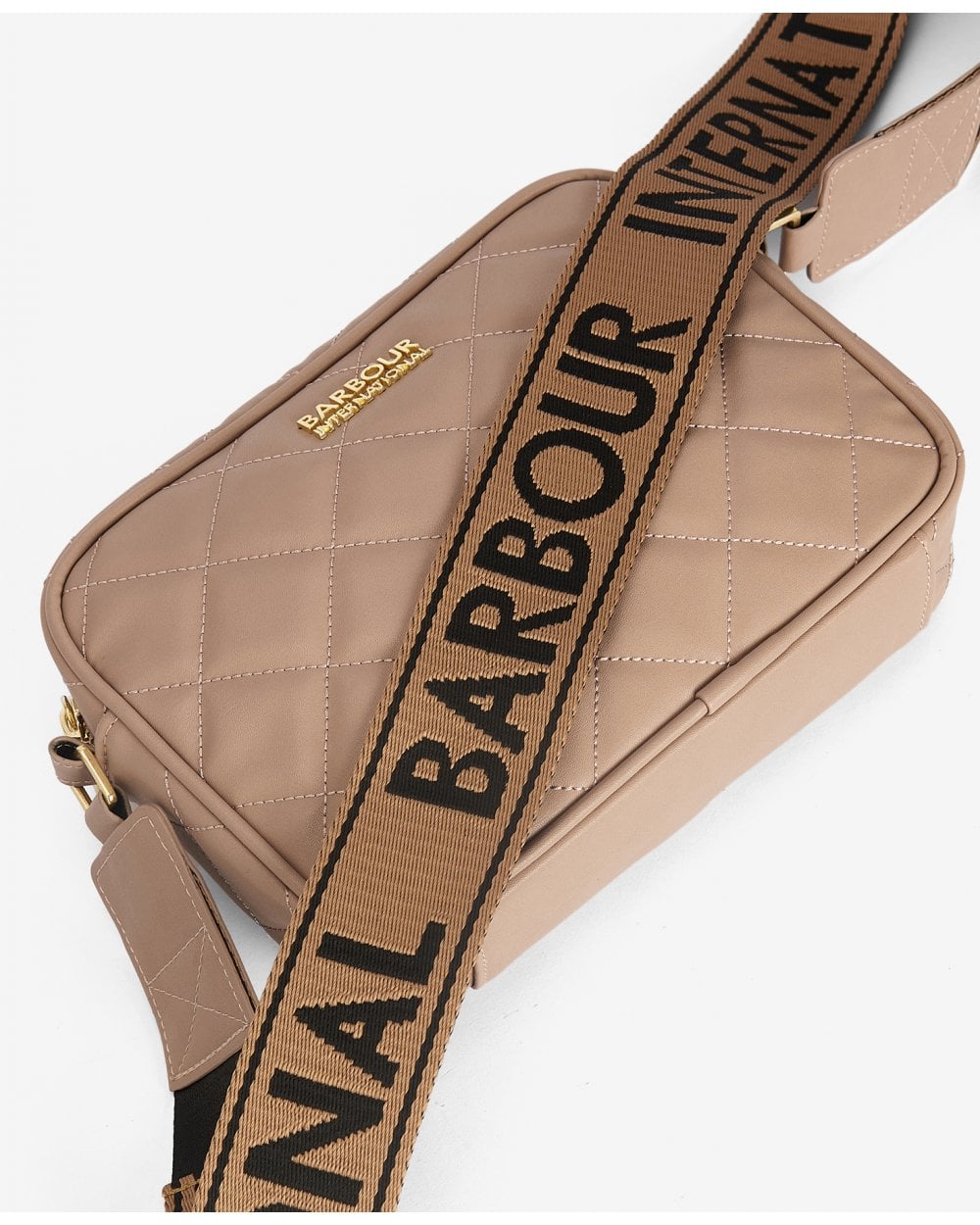 Barbour International Quilted Sloane Womens Crossbody Bag - Camel