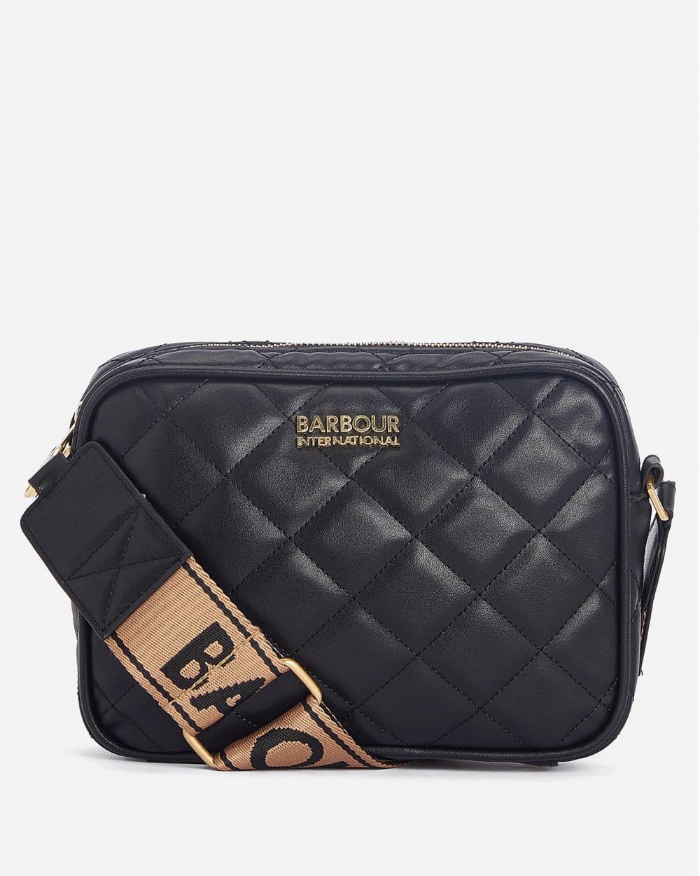 Barbour International Quilted Sloane Womens Crossbody Bag - Black