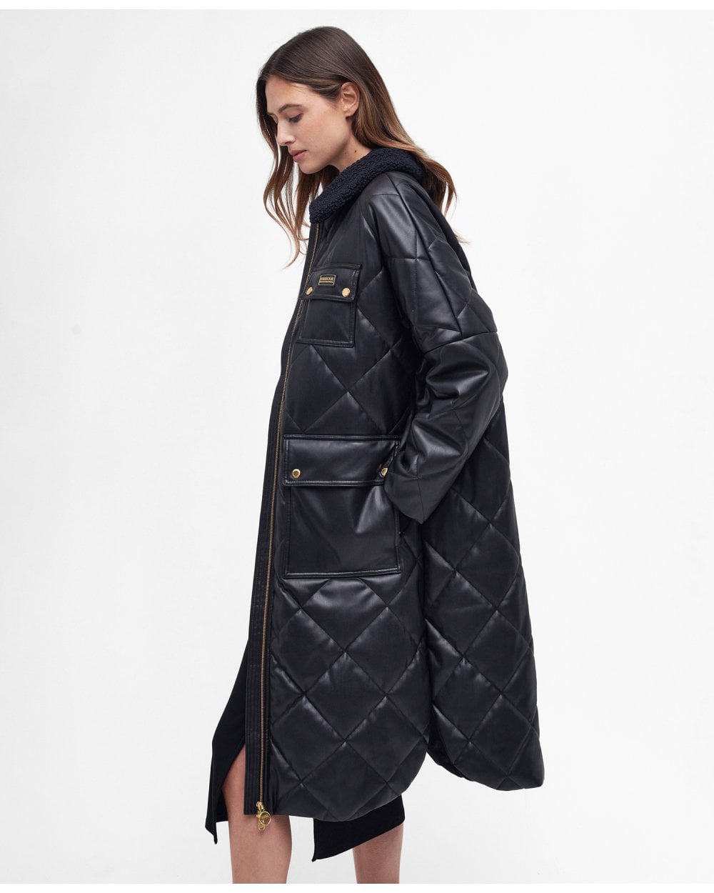 Barbour International Neutron Womens Long Quilted Jacket