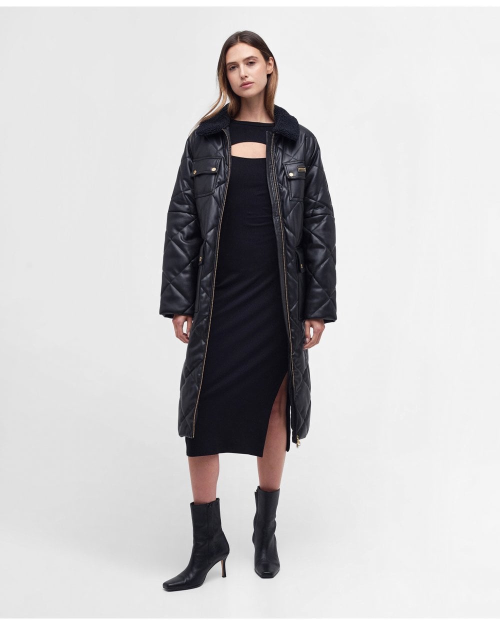 Barbour International Neutron Womens Long Quilted Jacket