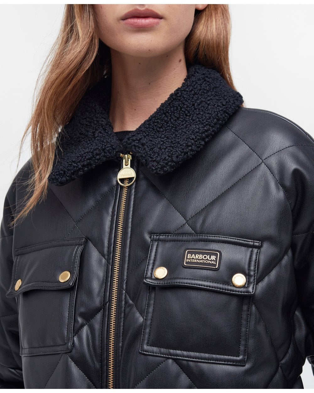Barbour International Neutron Womens Long Quilted Jacket