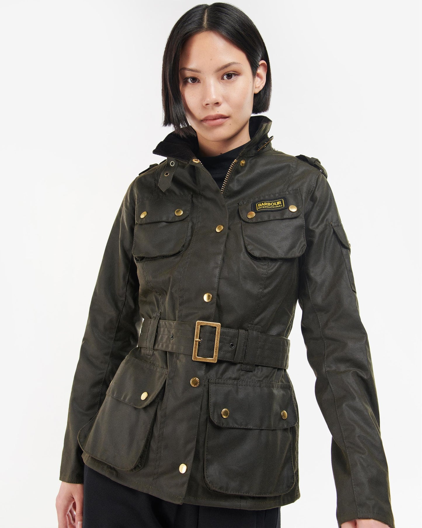 Barbour International Womens Wax Jacket - Olive