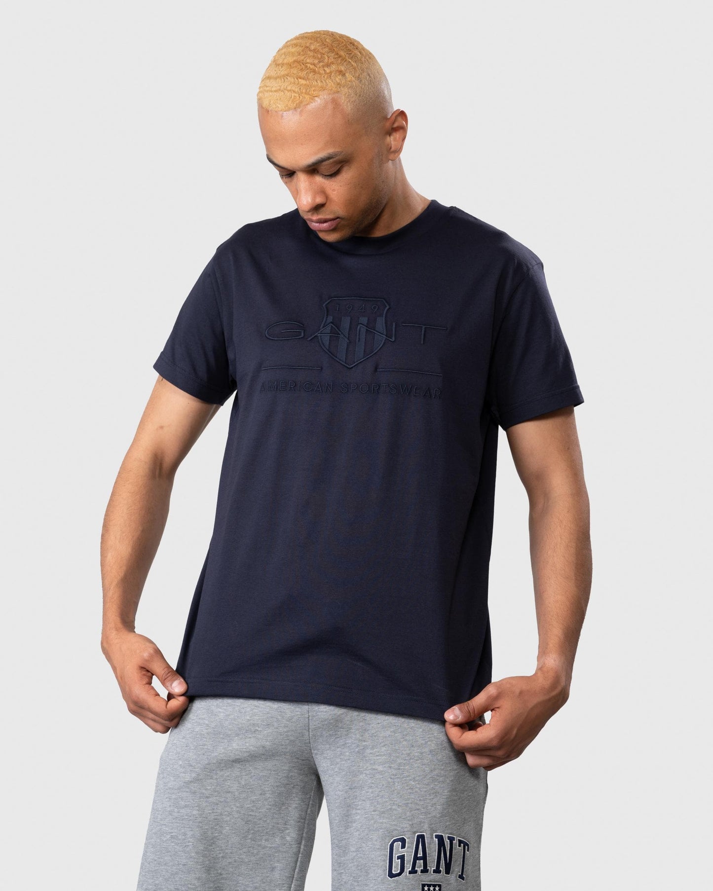 GANT Tonal Archive Shield Mens T-Shirt - 433 Evening Blue