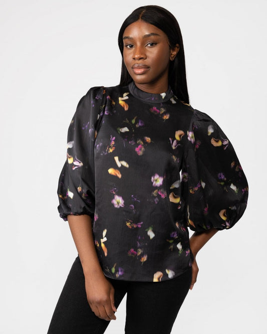 Ted Baker Niycole Womens High Neck Top With Balloon Sleeves