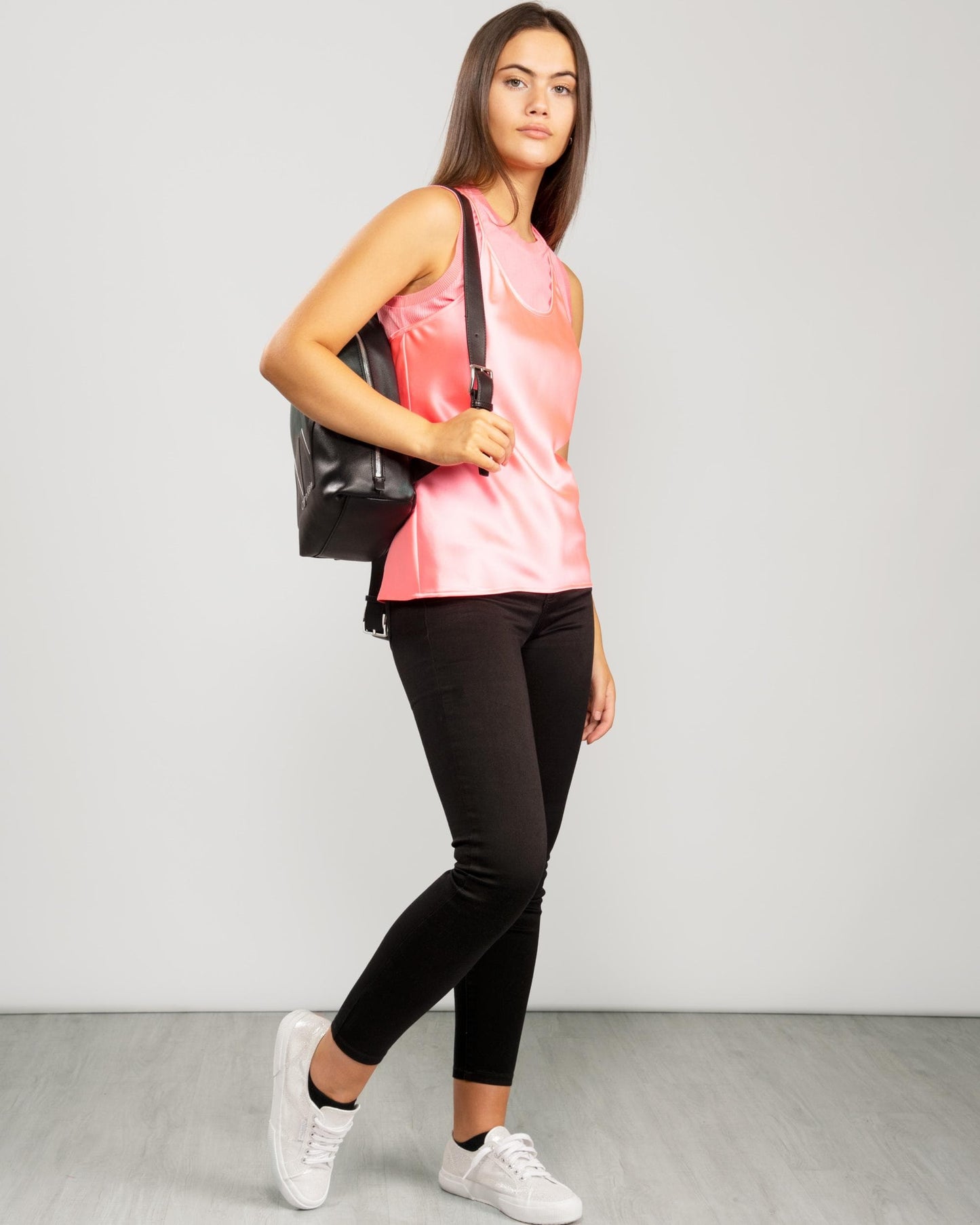 Armani Exchange Womens Layered Satin Blouse - Rose Quartz