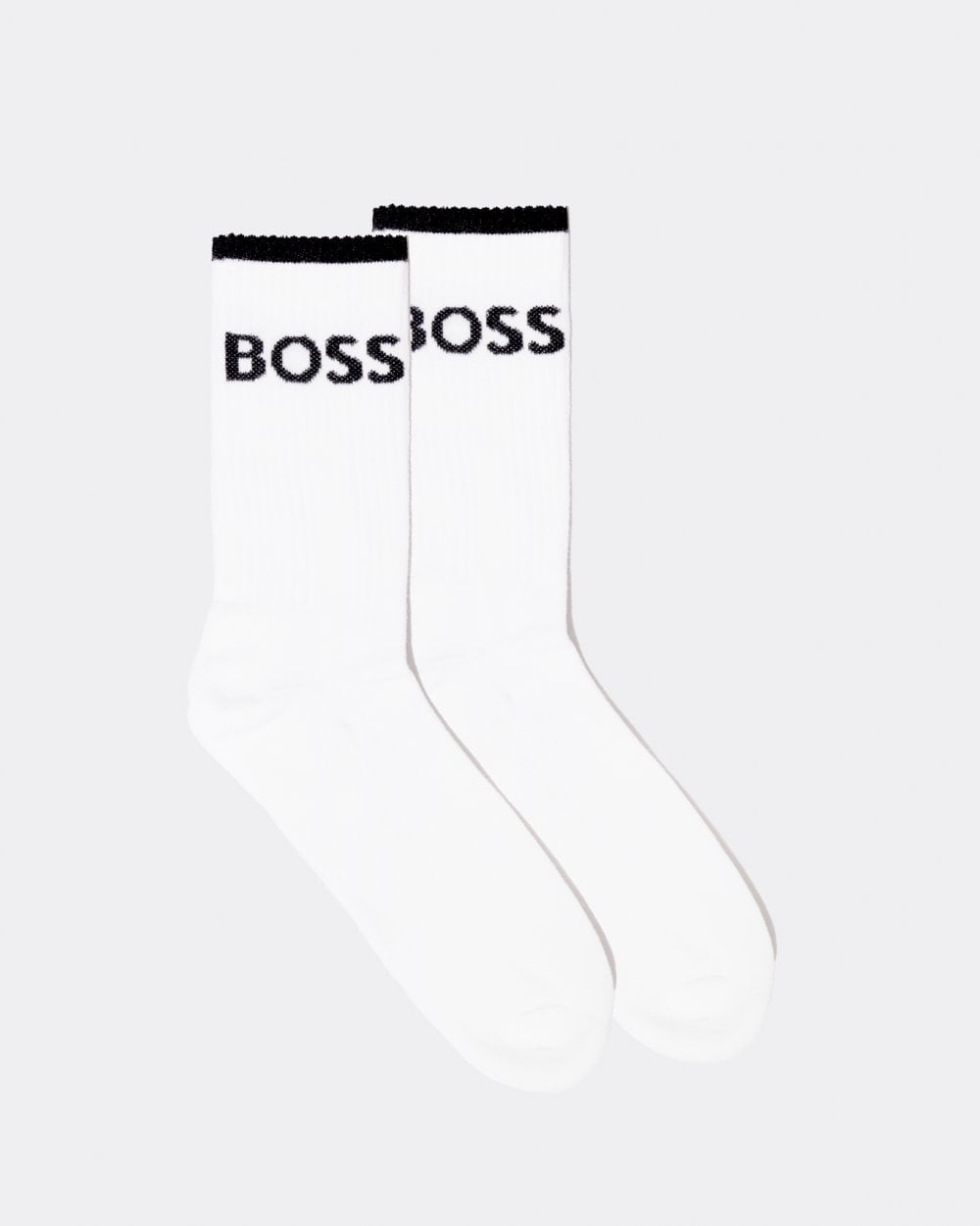 BOSS Orange 6 Pack Mens Stripe Combed Cotton Quarter Length Socks NOS - White 100