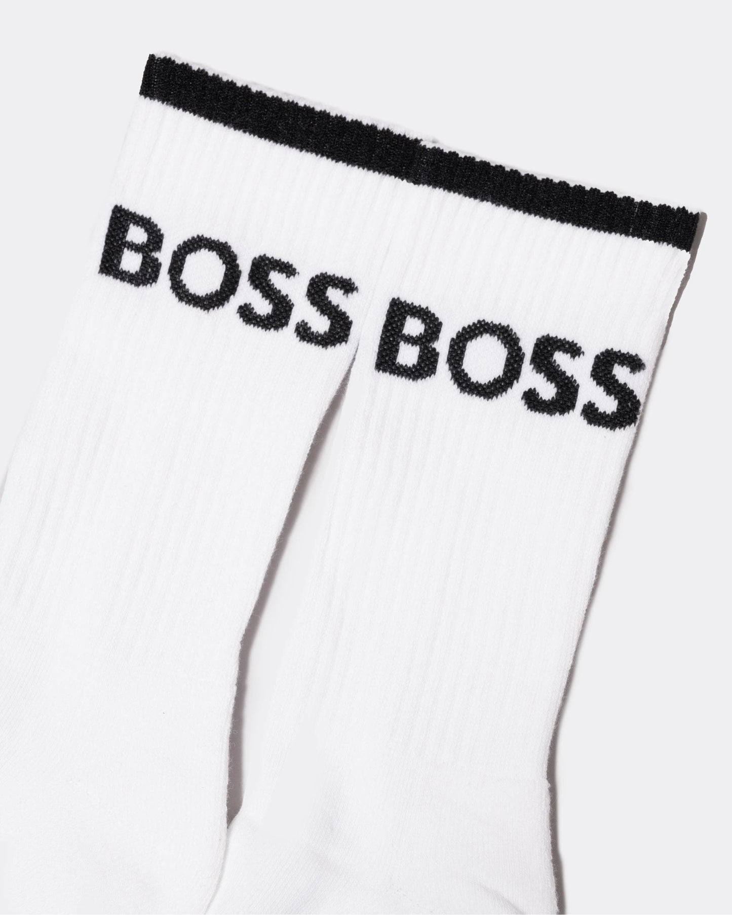 BOSS Orange 6 Pack Mens Stripe Combed Cotton Quarter Length Socks NOS - White 100