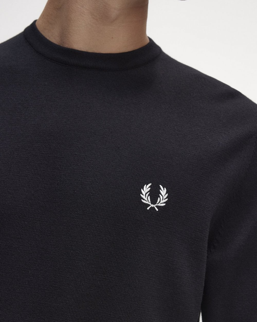 Fred Perry Mens Classic Crewneck Jumper - Black 102