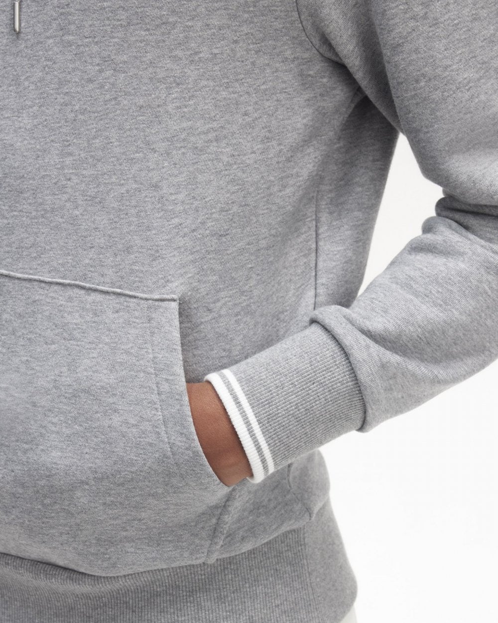 Fred Perry Mens Tipped Hooded Sweatshirt - Steel Marl R49