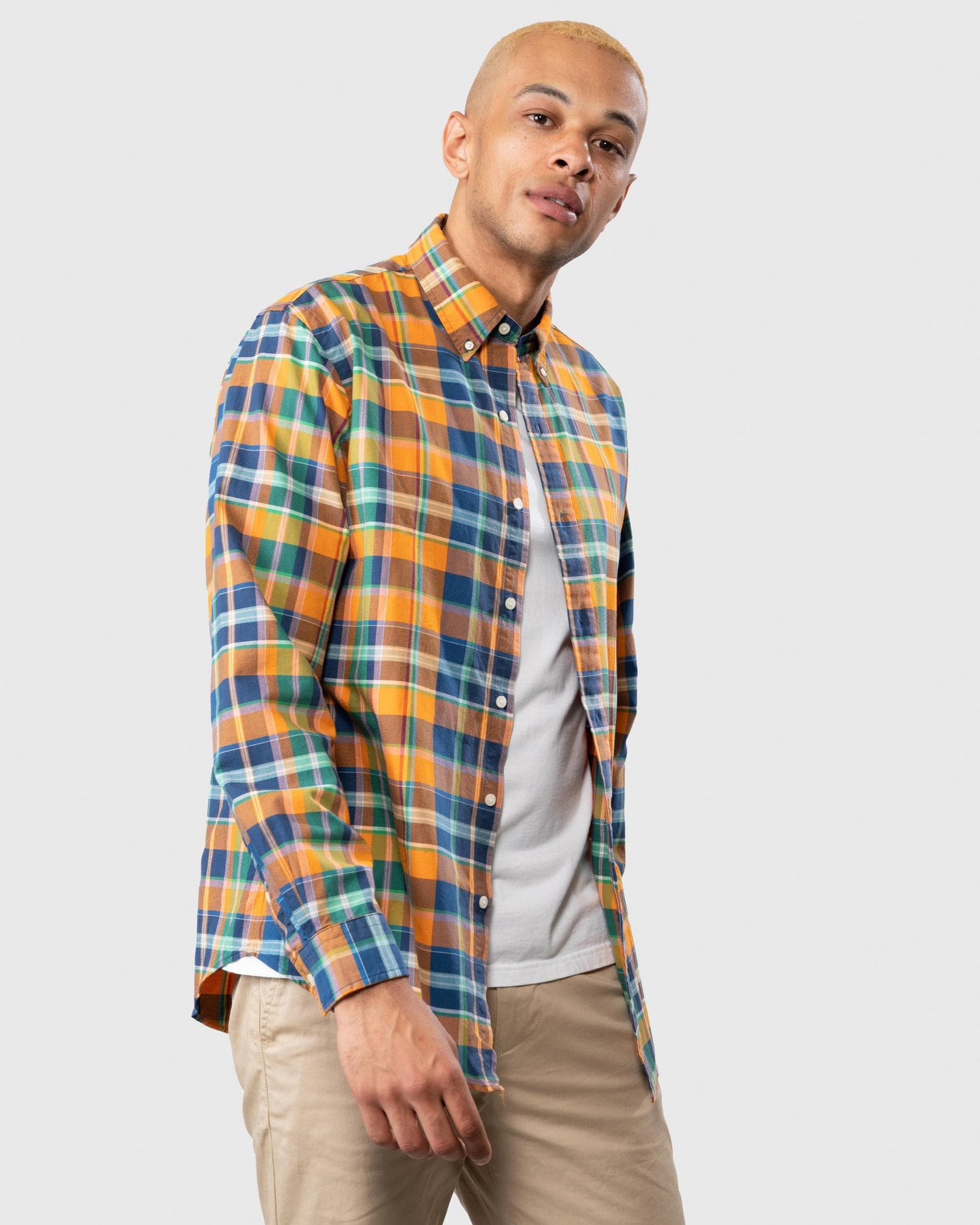 Polo Ralph Lauren Custom Fit Long Sleeved Multicoloured Plaid Mens Oxford Shirt