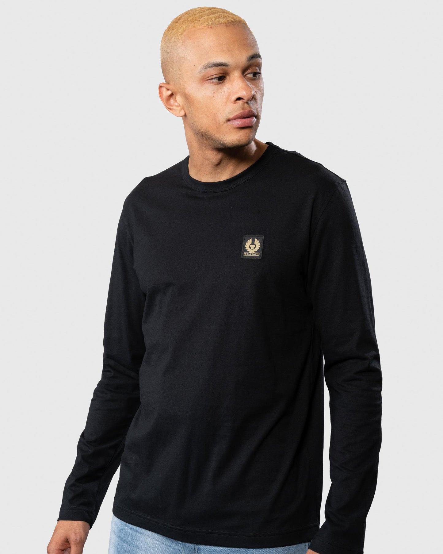 Belstaff Long Sleeved Logo Patch T-Shirt - Black