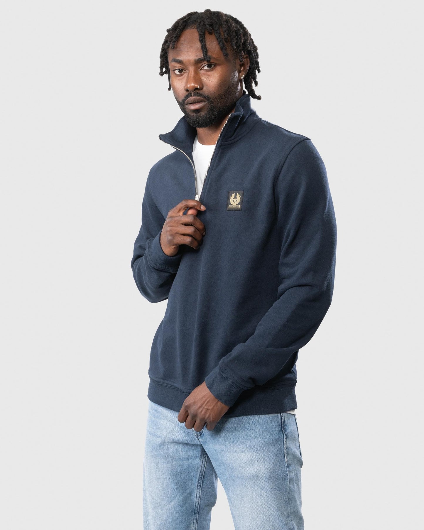 Belstaff Quarter Zip Sweatshirt - Dark Ink