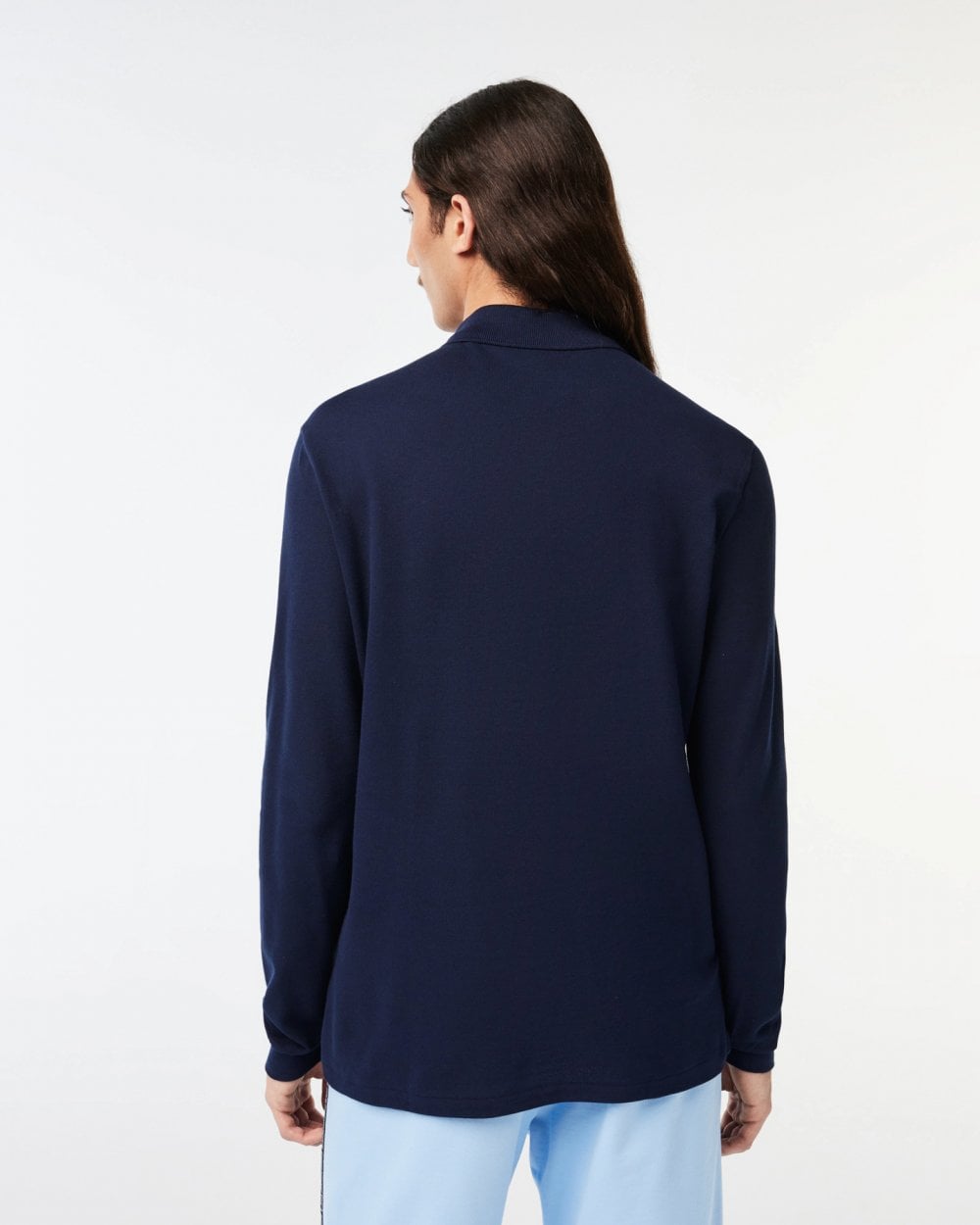 Lacoste Original L.12.12 Mens Long Sleeve Cotton Polo Shirt - Navy Blue 166