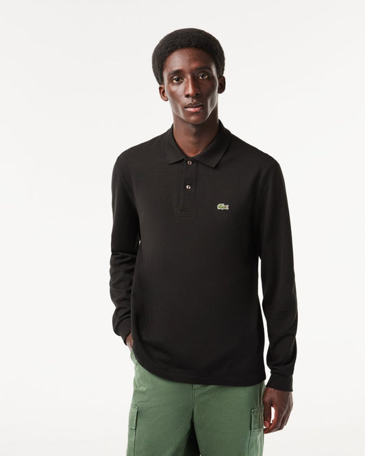 Lacoste Original L.12.12 Mens Long Sleeve Cotton Polo Shirt - Black 031