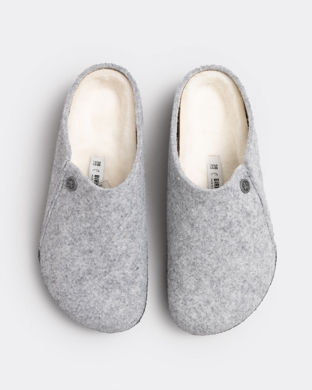 Birkenstock Zermatt Shearling FE Womens Clogs - Light Grey