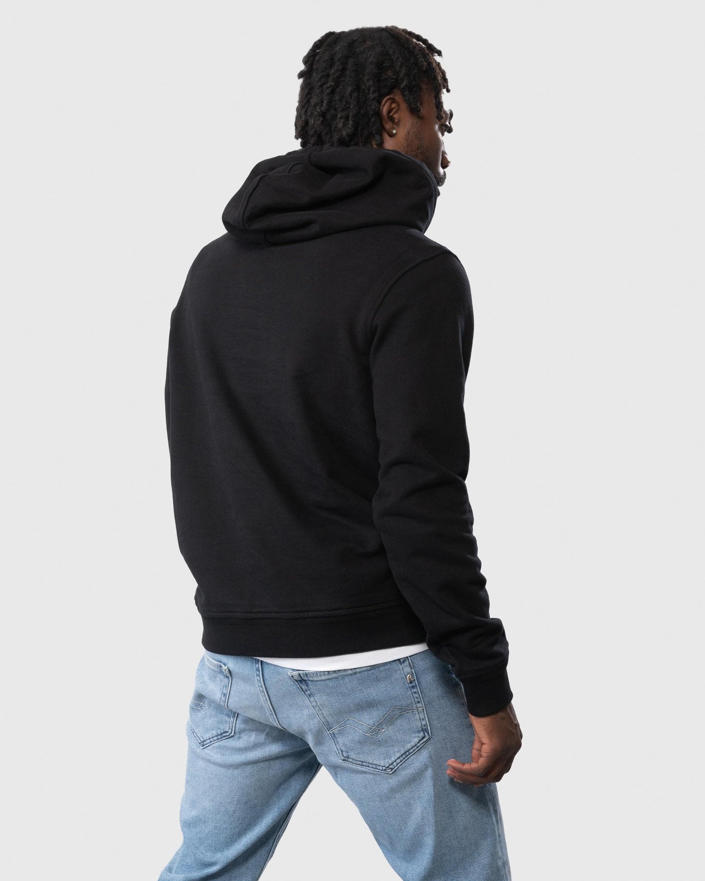 Belstaff Mens Pullover Logo Patch Hoodie - Black