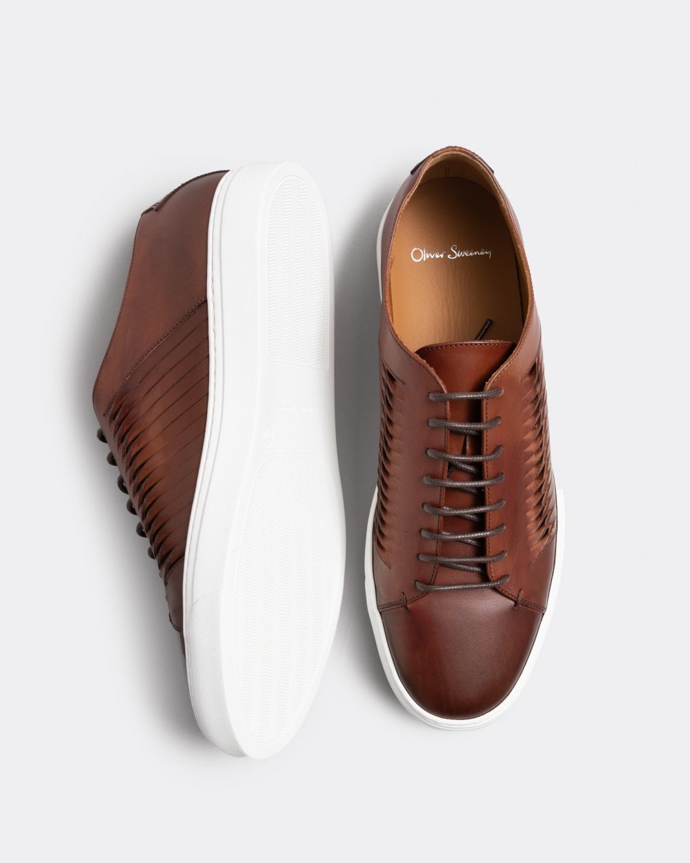 Oliver Sweeney Mozzalago Mens Antiqued Calf Leather Cupsole Trainers