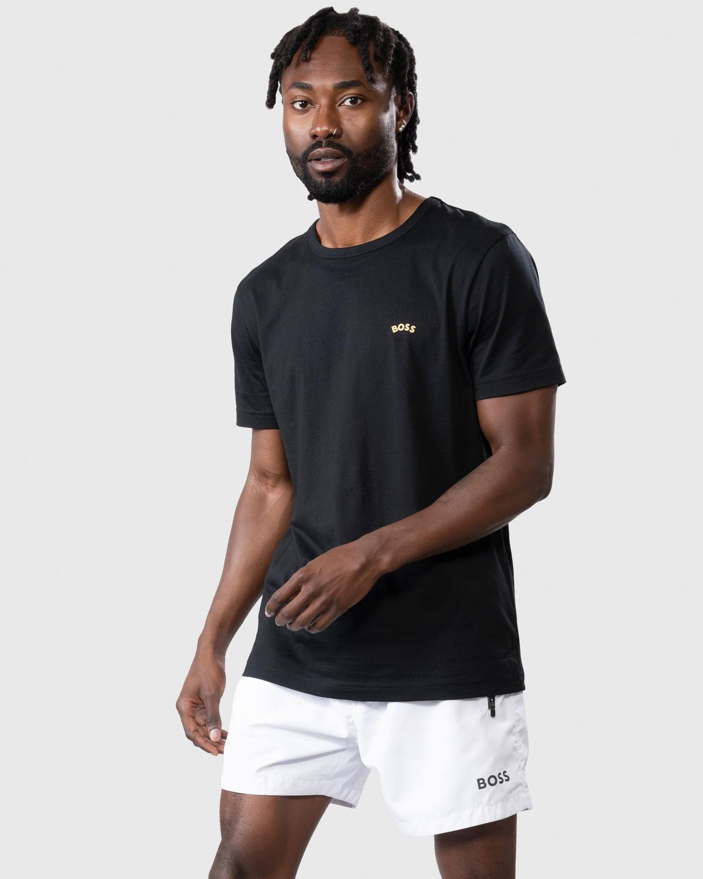 BOSS Green Mens Curved Logo T-Shirt
