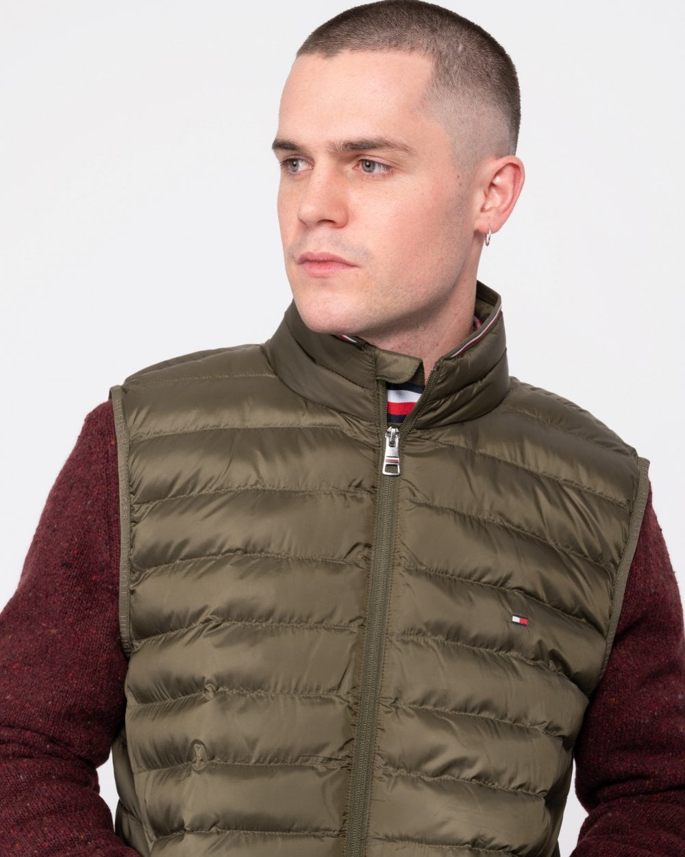 Tommy Hilfiger Core Packable Mens Circular Gilet - Army Green
