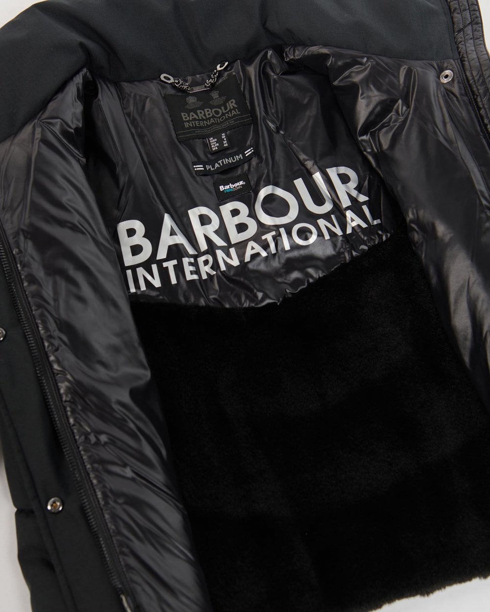 Barbour International Titanium Womens Quilted Jacket - Black/Black