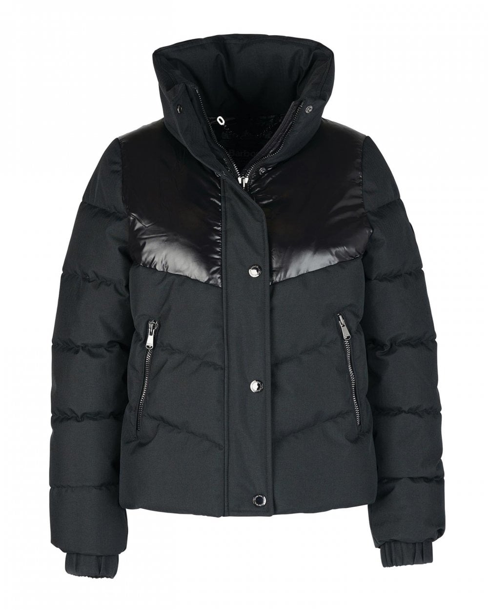 Barbour International Titanium Womens Quilted Jacket - Black/Black