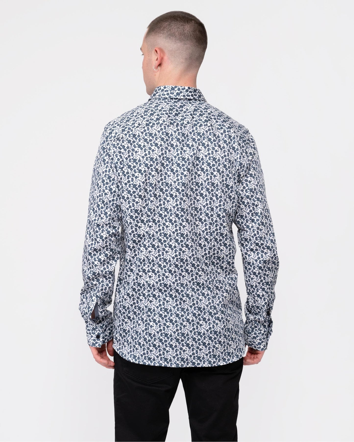 Ted Baker Capua Mens Long Sleeve Small Floral Shirt