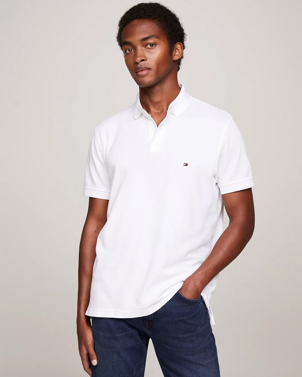 Tommy Hilfiger 1985 Regular Fit Mens Polo - White