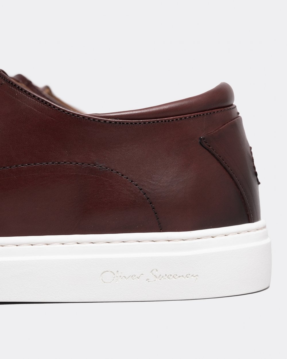 Oliver Sweeney Sirolo Mens Calf Leather Lightweight Trainers - Burgundy