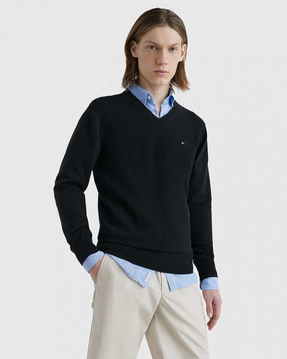 Tommy Hilfiger 1985 V-Neck Mens Sweatshirt - Black