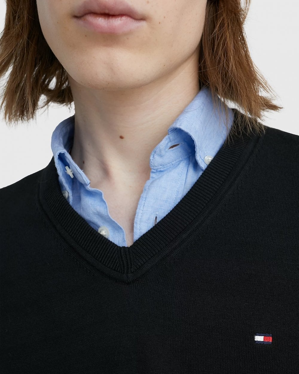 Tommy Hilfiger 1985 V-Neck Mens Sweatshirt - Black