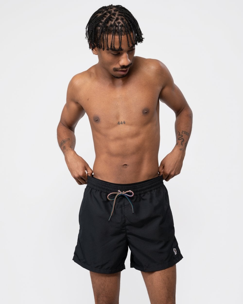 Paul Smith Mens Zebra Logo Swim Shorts - 79 Black