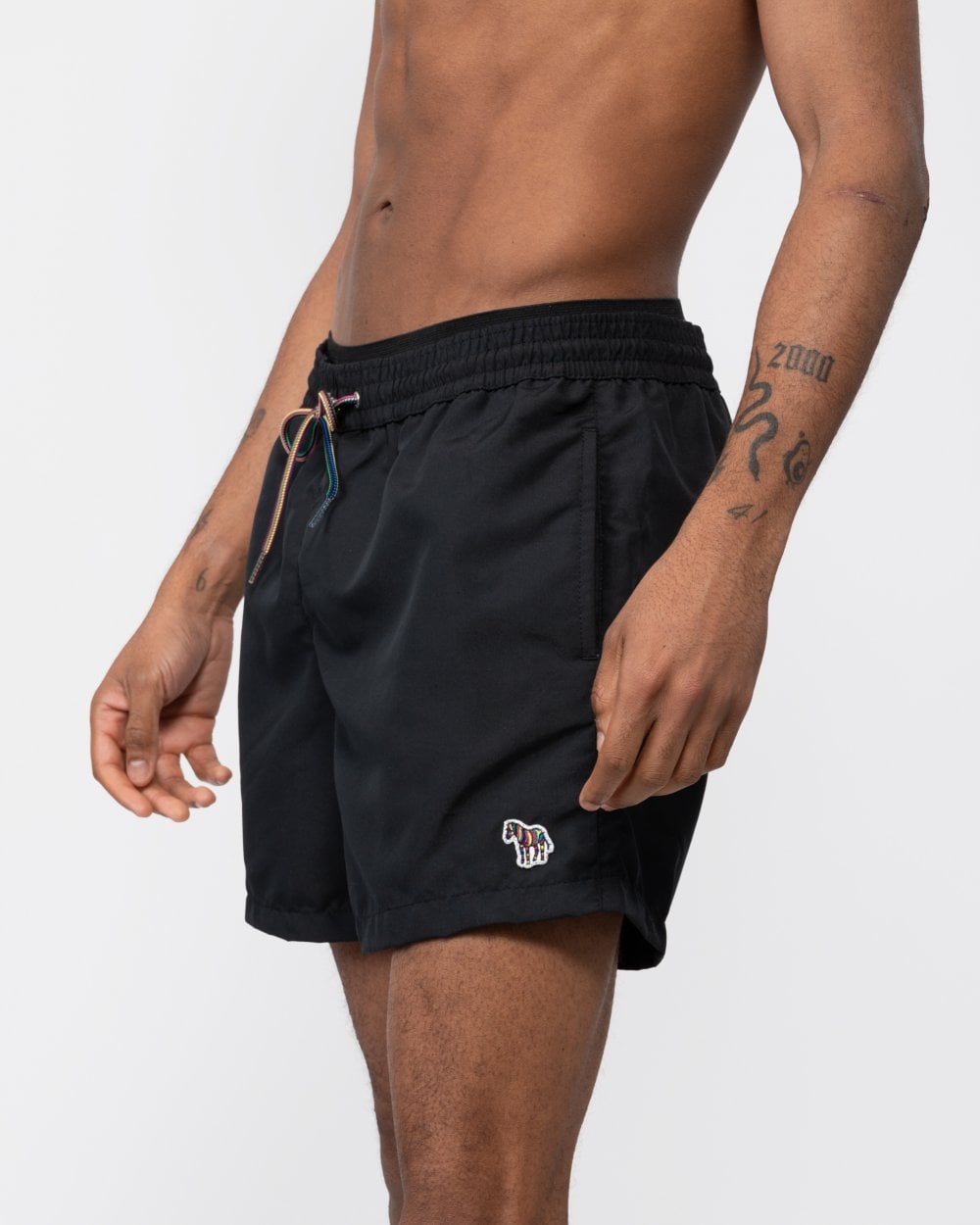 Paul Smith Mens Zebra Logo Swim Shorts - 79 Black