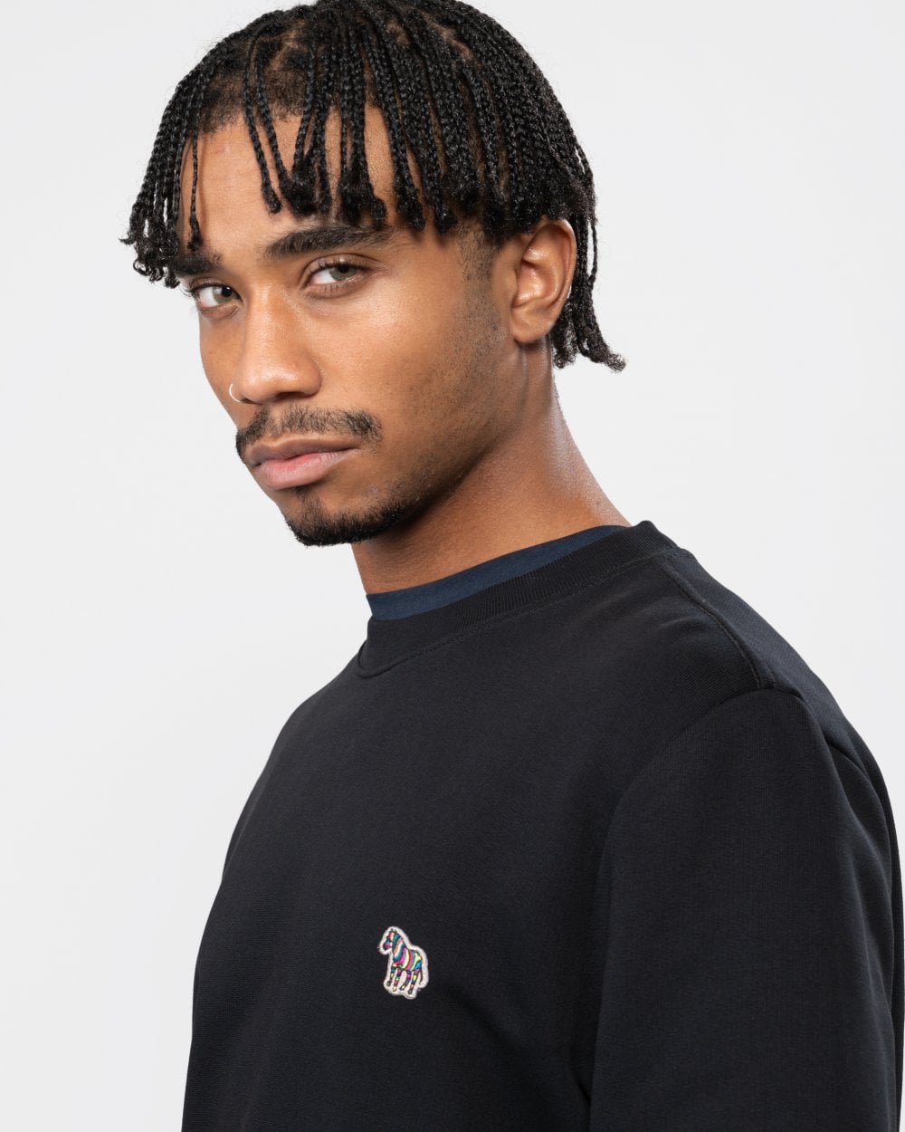 PS Paul Smith Mens Regular Fit Sports Stripe Zebra Sweatshirt - 79 Black