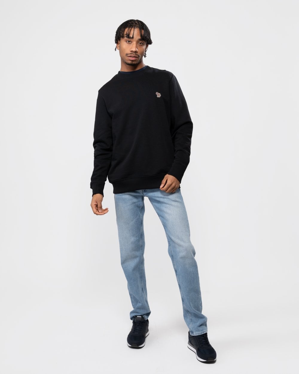 PS Paul Smith Mens Regular Fit Sports Stripe Zebra Sweatshirt - 79 Black