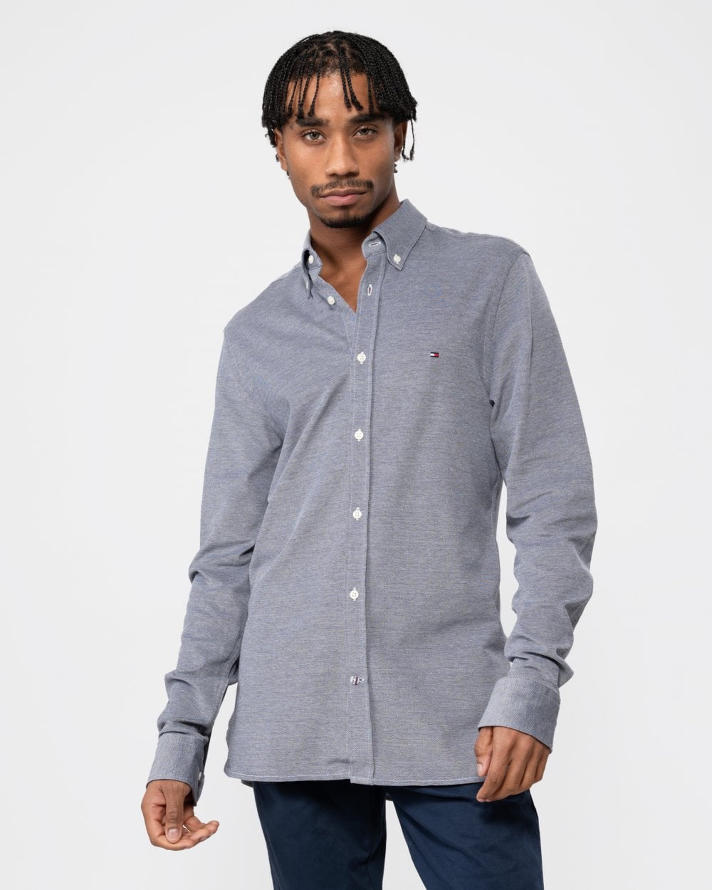 Tommy Hilfiger 1985 Knitted Long Sleeve Mens Slim Fit Shirt