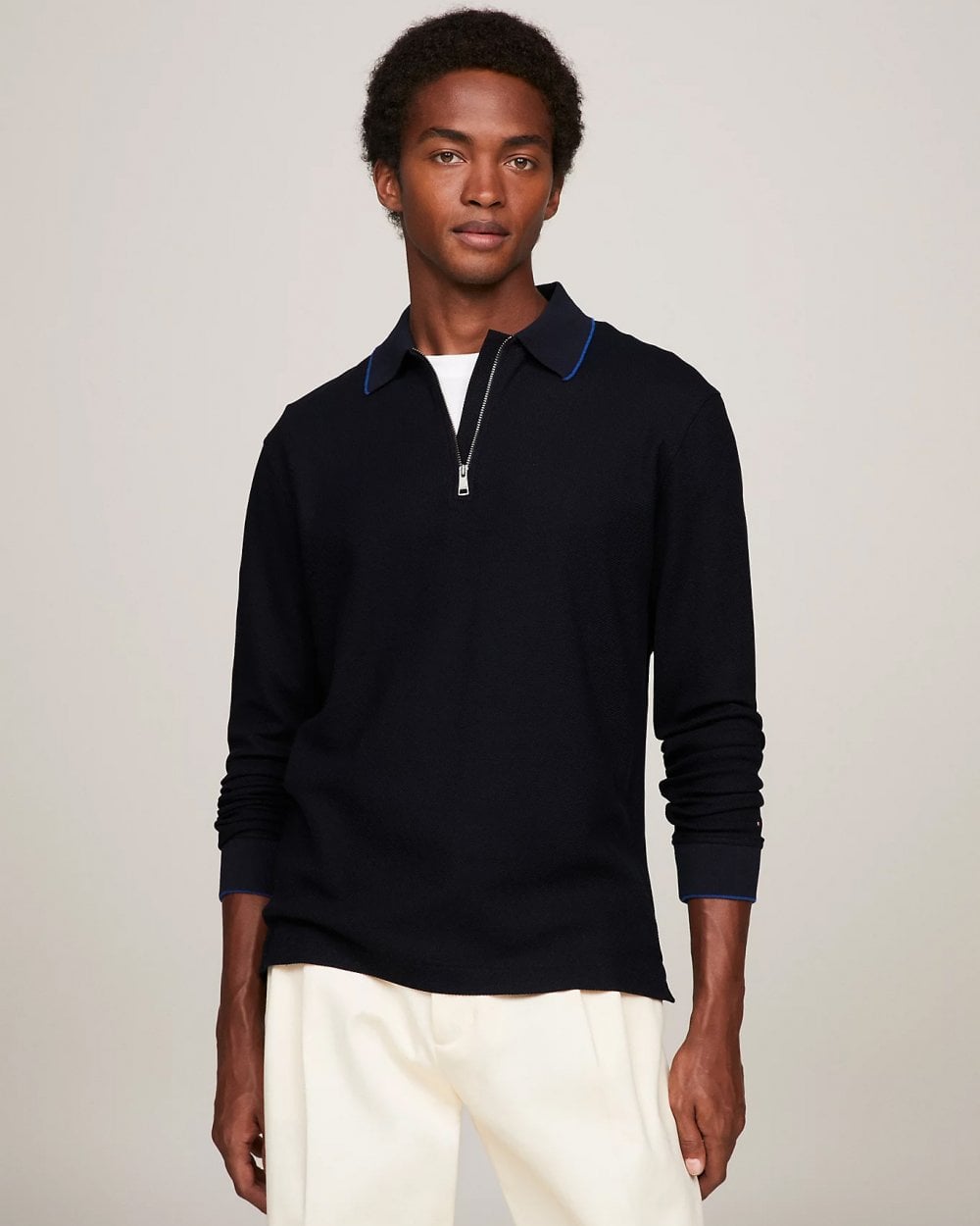 Tommy Hilfiger Tommy Hilfiger DC Structure Long Sleeve Mens Slim Polo