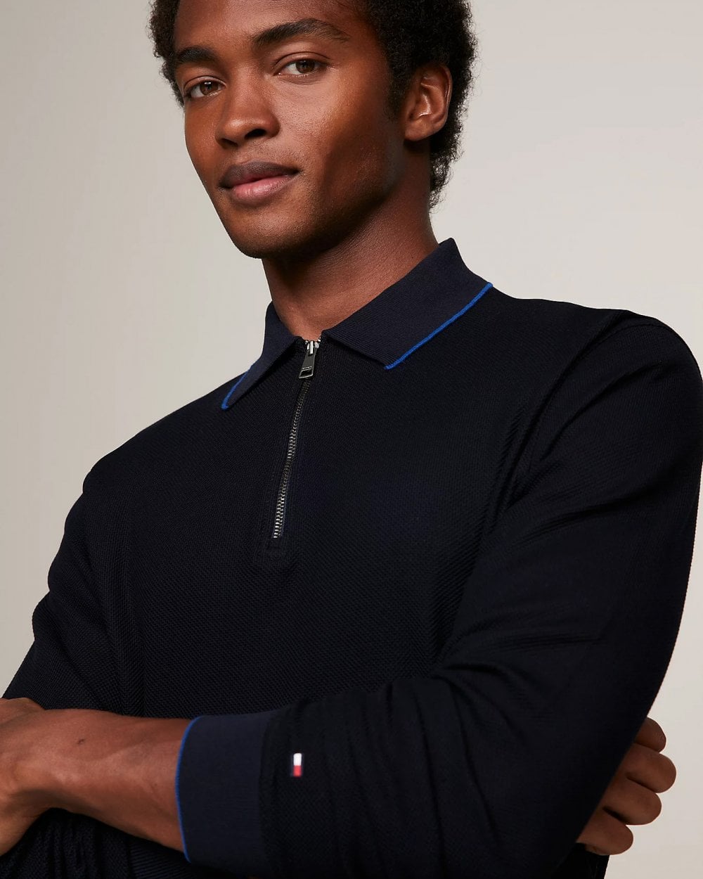 Tommy Hilfiger Tommy Hilfiger DC Structure Long Sleeve Mens Slim Polo