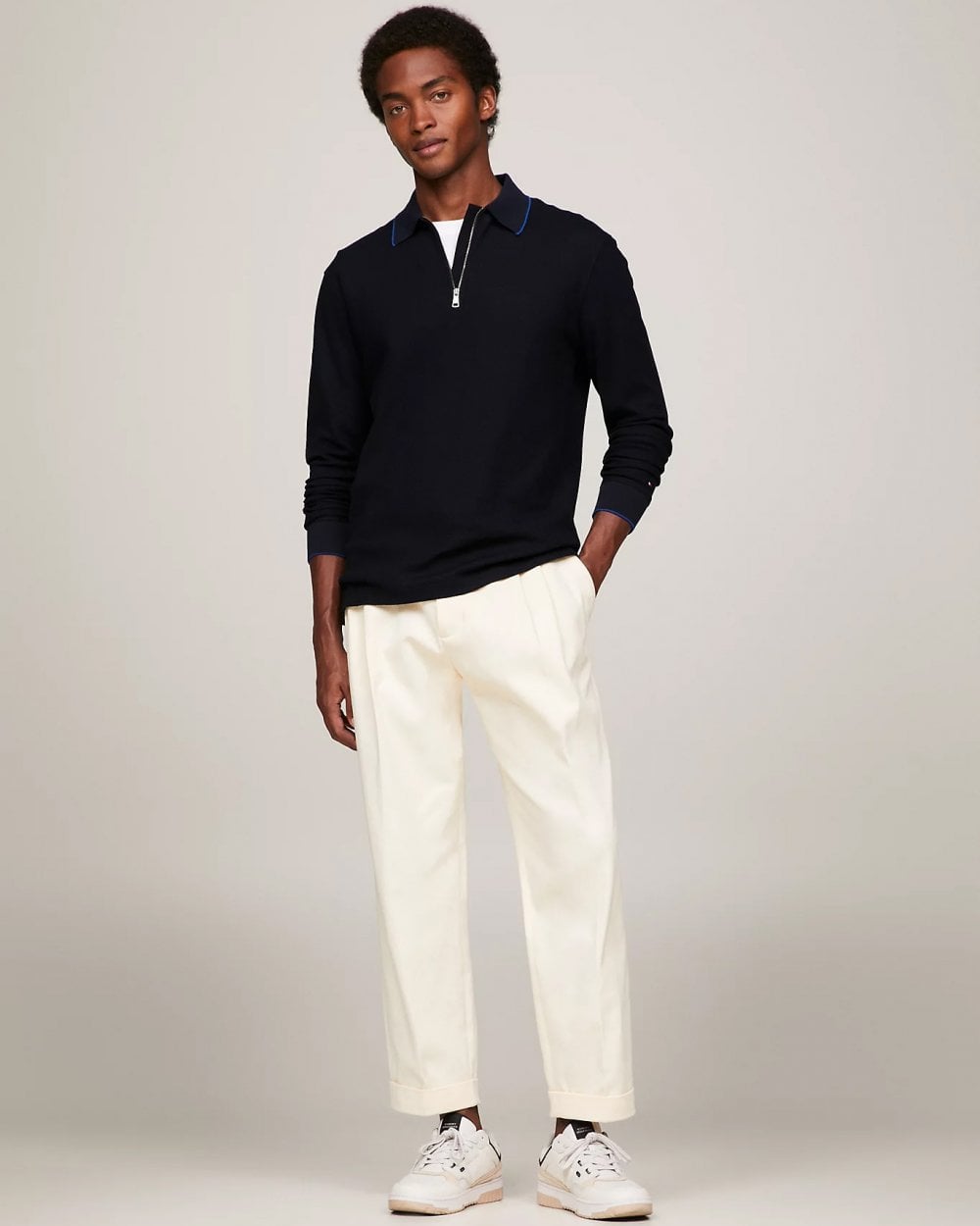 Tommy Hilfiger Tommy Hilfiger DC Structure Long Sleeve Mens Slim Polo
