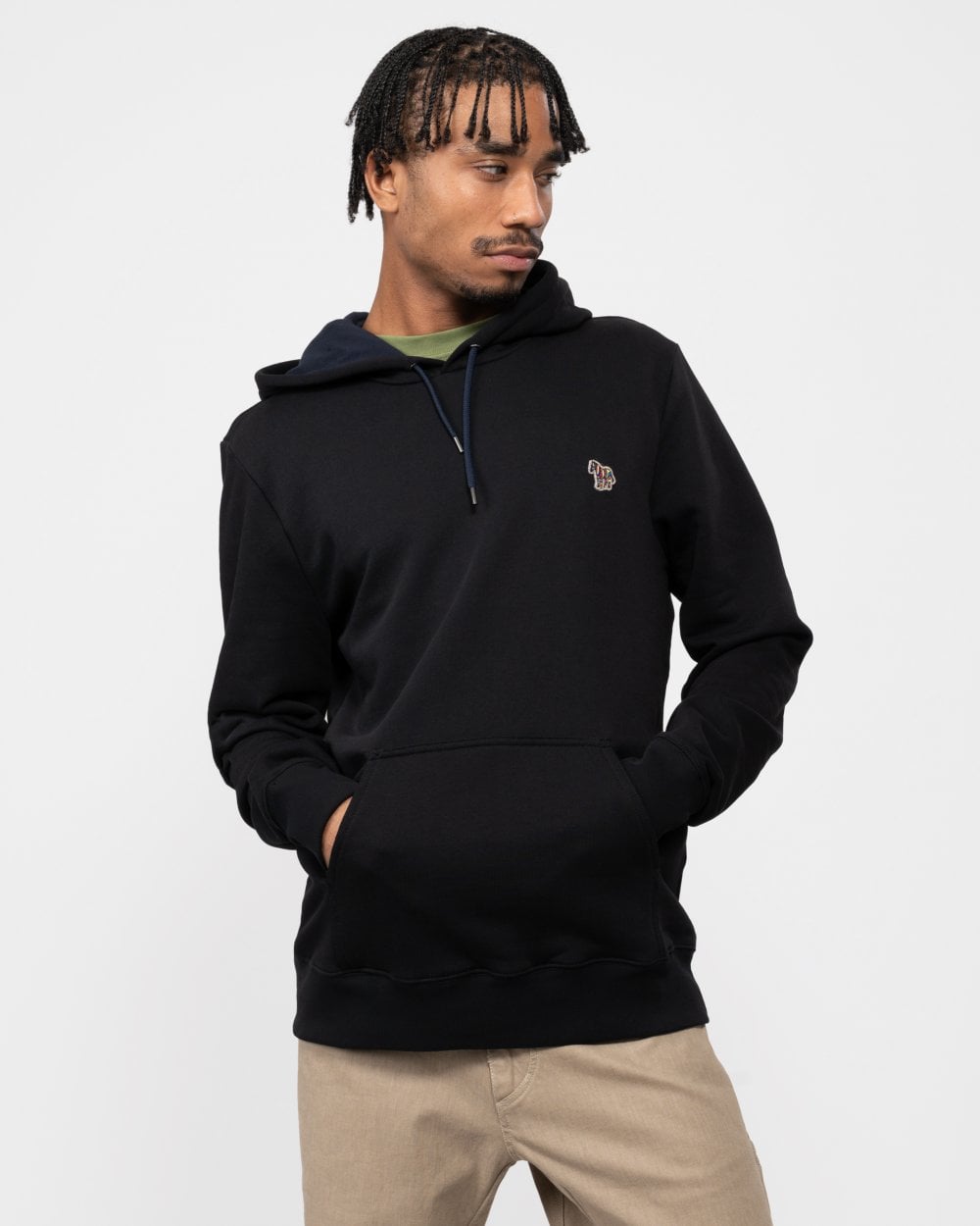 PS Paul Smith Mens Regular Fit Cotton Zebra Logo Hoodie
